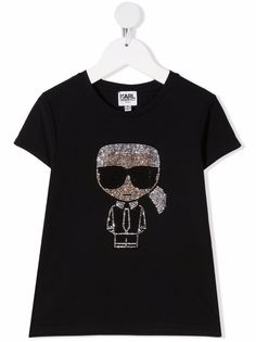Karl Lagerfeld Kids футболка Karl со стразами