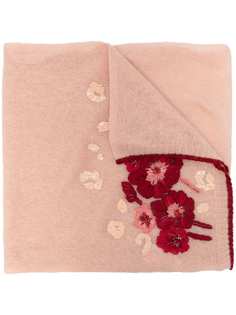 TWINSET шарф с цветочной вышивкой и пайетками
