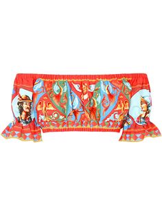 Dolce & Gabbana укороченный топ с открытыми плечами и графичным принтом