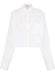Fendi рубашка с карманами и нашивкой-логотипом