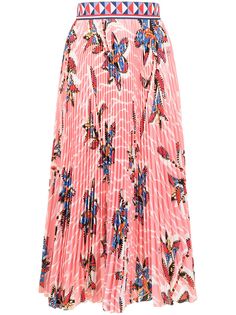 Stella Jean плиссированная юбка миди с цветочным принтом