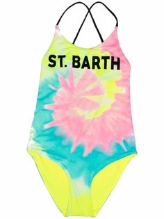 Mc2 Saint Barth Kids купальник с принтом тай-дай и логотипом