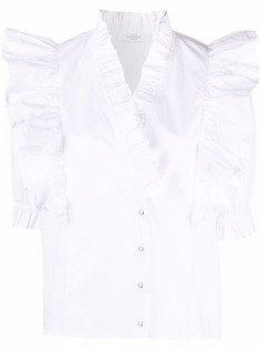 Roseanna рубашка с короткими рукавами и оборками