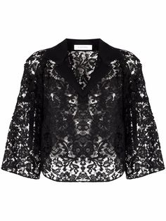 Valentino укороченная кружевная блузка