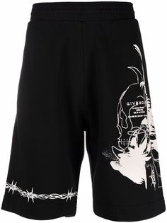 Givenchy спортивные шорты с принтом Gothic