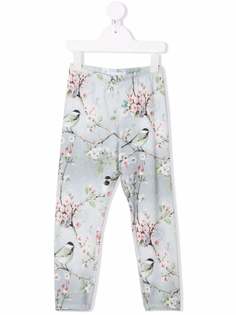 Monnalisa спортивные брюки с цветочным принтом