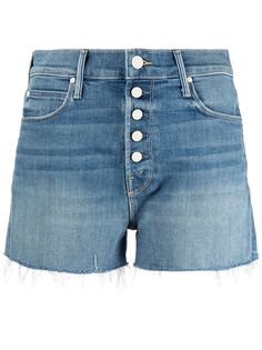 MOTHER джинсовые шорты The Pixie Dazzler с бахромой