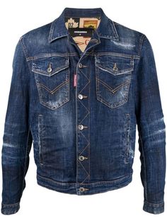 Dsquared2 джинсовая куртка с эффектом потертости