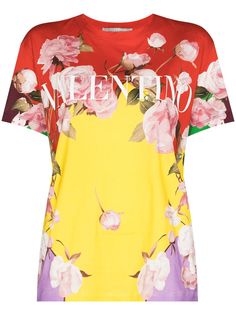 Valentino футболка с принтом Flying Flowers