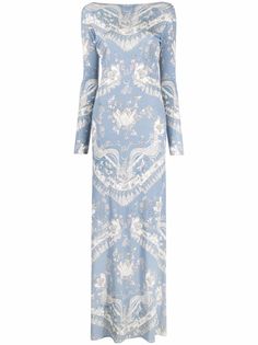 Emilio Pucci платье с длинными рукавами и графичным принтом