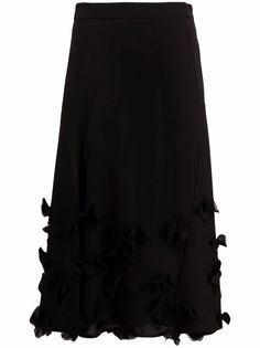 Jil Sander юбка с завышенной талией и цветочной аппликацией