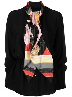 LANVIN блузка с бантом и принтом