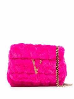 Versace сумка на плечо Virtus с искусственным мехом