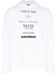 Raf Simons RAF REG FT CHST PRNT BK PRNT HD SWT WHT