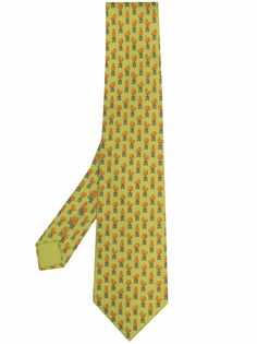 Hermès галстук pre-owned с графичным принтом