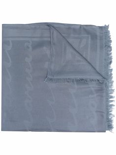 Emporio Armani жаккардовый шарф с бахромой
