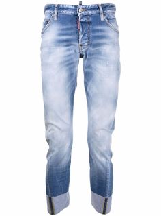 Dsquared2 укороченные джинсы с подворотами