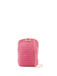 Fendi клатч в технике кроше с логотипом FF