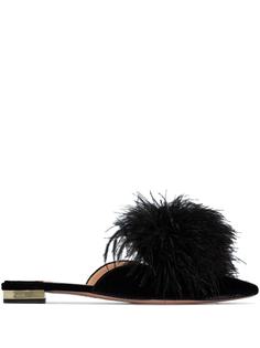 Aquazzura мюли Boudoir с перьями