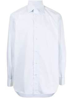 Brioni полосатая рубашка со срезанным воротником