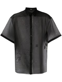 Fendi полупрозрачная рубашка с короткими рукавами