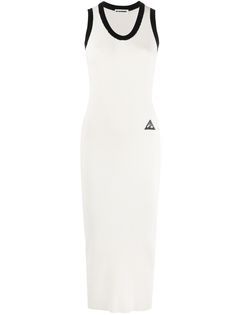 Jil Sander платье в рубчик с нашивкой