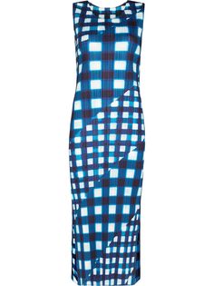 Pleats Please Issey Miyake платье миди в клетку