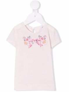 Monnalisa футболка с цветочным принтом