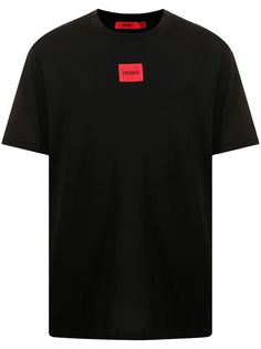 HUGO футболка с нашивкой-логотипом