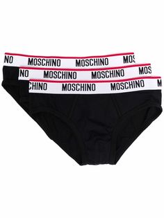 Moschino комплект из трех трусов-брифов с логотипом