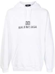 Balenciaga худи с кулиской и логотипом