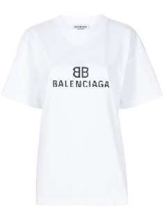 Balenciaga футболка с логотипом BB