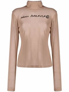MM6 Maison Margiela топ с высоким воротником и логотипом
