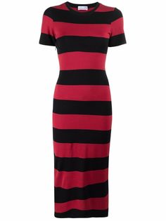 RED Valentino полосатое платье-футболка с логотипом