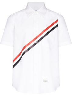 Thom Browne THOM B PRINT RWB DIAG STRIPE OXFORD SS S