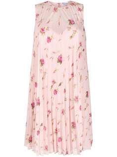 RED Valentino плиссированное платье с цветочным принтом