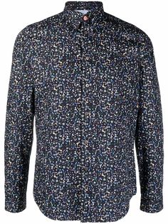 PS Paul Smith футболка на пуговицах с эффектом краски