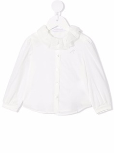 Monnalisa блузка с оборками и логотипом