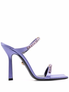 Versace атласные мюли со стразами