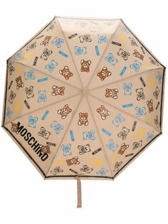 Moschino зонт с ручкой Teddy Bear и принтом