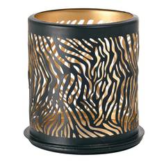 Подсвечник Duni Safari Zebra чёрный 7,5х7,5 см