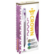 CROWN Набор гелевых ручек Hi-Jell Color, 0.7 мм, 12 шт, HJR-500H, фиолетовый цвет чернил