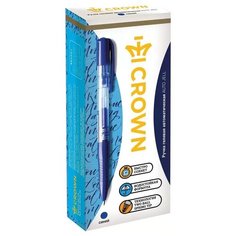 CROWN Набор гелевых ручек Auto Jell, 0.7 мм, 12 шт, синий цвет чернил