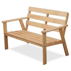 Скамейка InterLink Ньюпорт 2-местная неокрашенная, натуральное дерево
