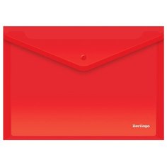 Berlingo Папка-конверт на кнопке A4, пластик 180 мкм, 10 штук красный