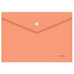 Berlingo Папка-конверт на кнопке Starlight А4, 180 мкм, прозрачная, пластик, 10 шт оранжевый