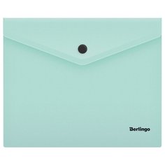 Berlingo Папка-конверт на кнопке Instinct А5+, пластик, 180 мкм 10 шт мятный