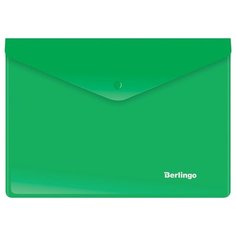 Папка-конверт на кнопке Berlingo, A5+, 180мкм, зеленая, упаковка 10 шт.