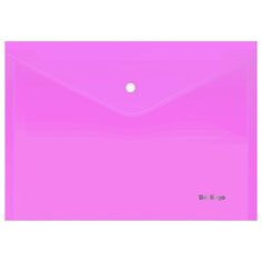 Папка-конверт на кнопке Berlingo "Starlight", А4, 180мкм, прозрачная розовая, упаковка 10 шт.