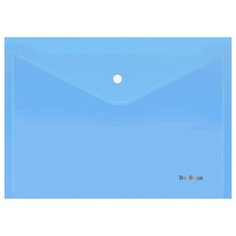 Папка-конверт на кнопке Berlingo "Starlight", А4, 180мкм, прозрачная голубая, упаковка 10 шт.